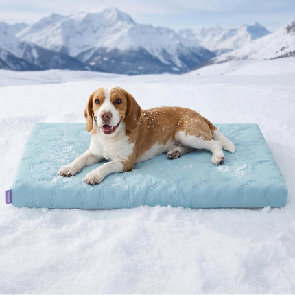 LE SURE Cooling Dog Beds Large Sized Dog, Q-Max>0.5 Cooling Mat with Removable Washable Cover, Breathable Orthopedic Egg Crate Foam Non-Slip Summer Pad for Active/Senior/Long-Haired Pets, 35x22 Inch