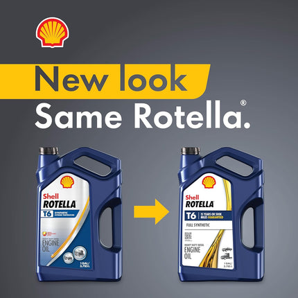 Shell Rotella T6 Full Synthetic 5W-40 Diesel Engine Oil, 1 Quart (6 Pack)