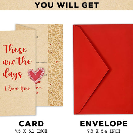 Mother’s Day Card for Wife from Husband, Romantic or Funny Anniversary Card for Couple, Cute Love Greeting Card for Wife Girlfriend or Boyfriend, Happy Mothers Day or Wedding Anniversary Card with Envelope