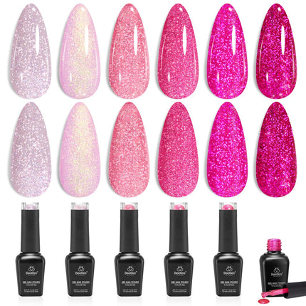 Jelly Gel Nail Polish Set, 6 Colors