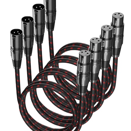 XLR Cables 3ft 2 Pack,Short Microphone Cable OFC Noise Reduction