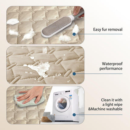 gogobunny 3X Stronger Waterproof Pet Blanket, Scratch Proof Furniture Protector for Dogs Cats, Reversible Cover 30x30 Inch, Dark Beige