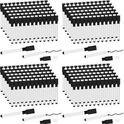 72 Pcs Black Magnetic Dry Erase Markers, Fine Point, Eraser Cap