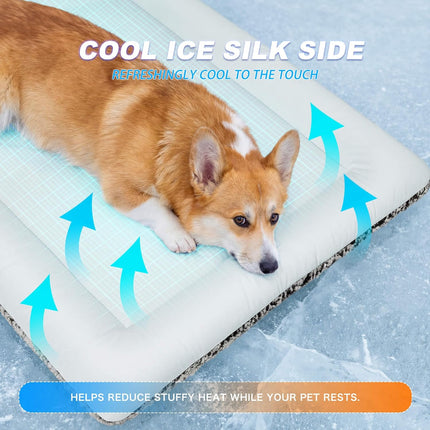 Dog Cooling Mat, Self Warming Cat Bed, Reversible Warm & Cooling Cat Bed, Winter Warm Cat Pad & Summer Cooling Cat Mat for Kittens & Small Dogs, Perfect for Crates, Beds & Sofas, Gray, 18" x 24"