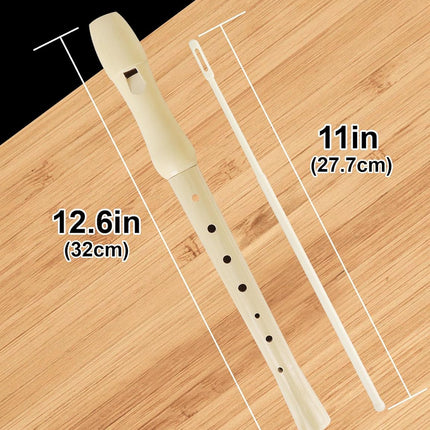 Maple Wooden Soprano Recorder, C Key German Style Fingering 8 Holes 2 Piece School-Approved Musical Instrument Pupil Student Educational (Wood Color)