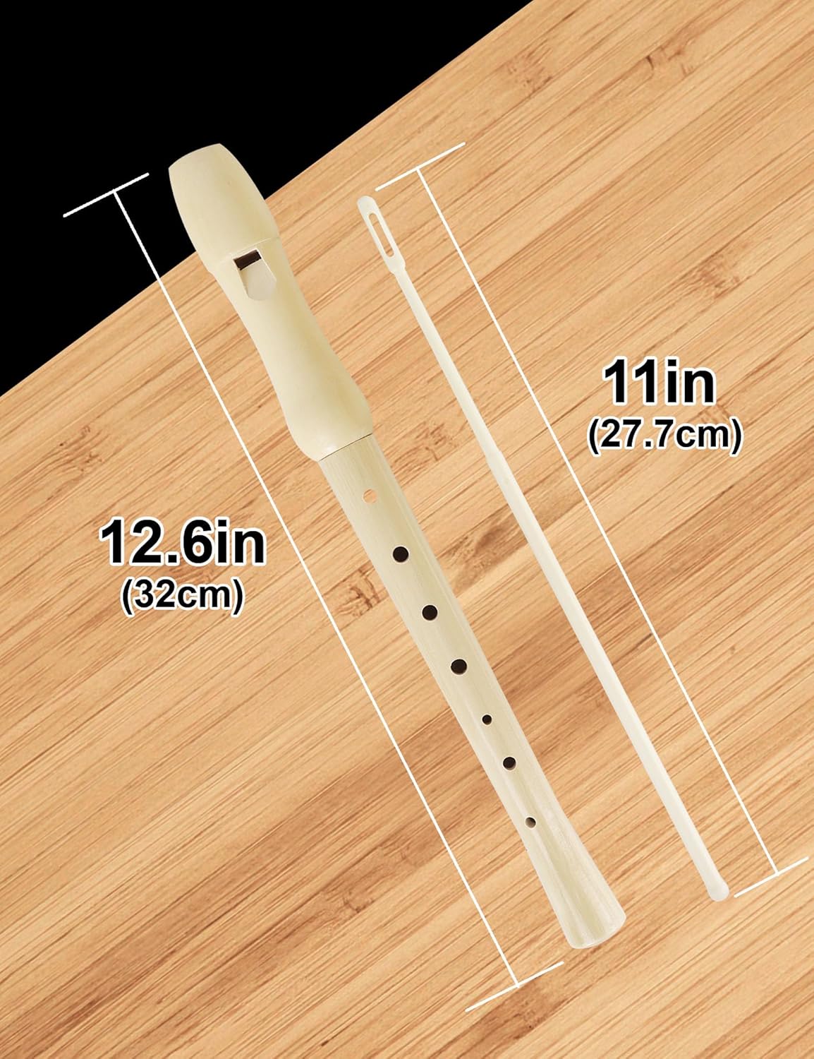Maple Wooden Soprano Recorder, C Key German Style Fingering 8 Holes 2 Piece School-Approved Musical - photo 3