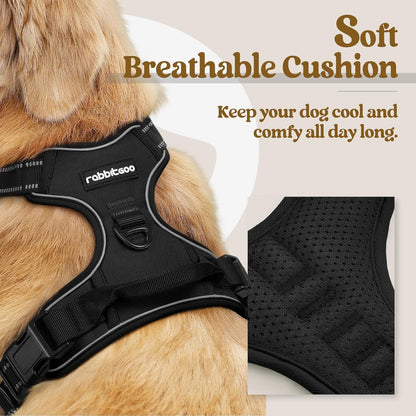 Dog Harness No Pull with 2 Leash Clips, Adjustable Soft Padded, Reflective Oxford No Choke Pet Vest with - photo 2