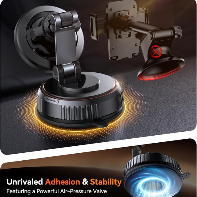 Magnetic Car Phone Mount with 89+ lb Suction Base