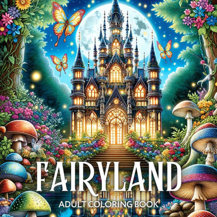 Fairyland Adult Coloring Book: Fairytale Designs of Enchanting Fairies, Magical Houses, and Fantasy Castles for Mindfulness and Relaxation