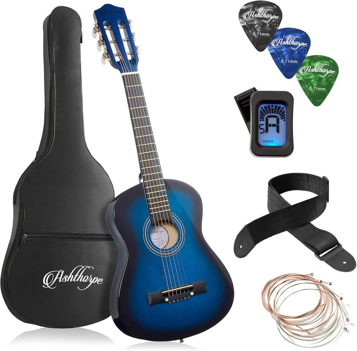 30-inch Beginner Acoustic Guitar Package (Blue)