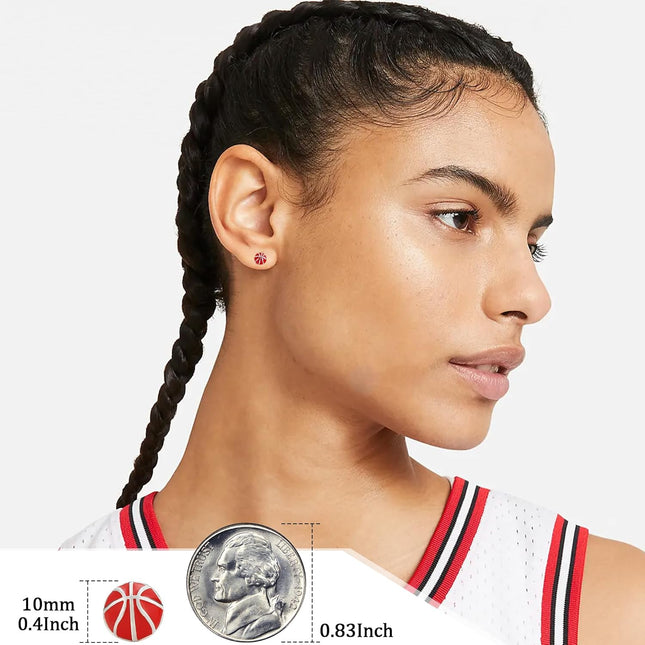 Sterling Silver Sports Earrings, Hypoallergenic Volleyball Earrings, Soccer, Basketball Jewelry Baseball - photo 2