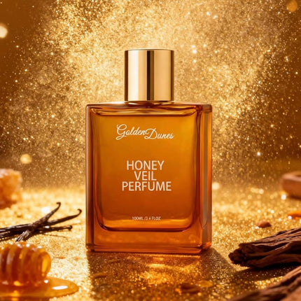 Honey Veil Eau de Parfum – Honey, Oud, Patchouli, Vanilla & Bergamot with Floral-Amber Spicy Notes, Clean Vegan Essential Oils, Long-Lasting Unisex Fragrance, 100 ml