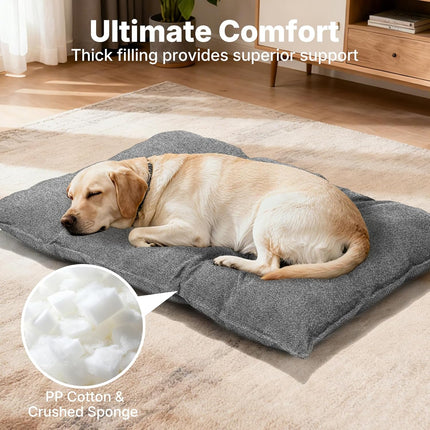 Veehoo Indestructible Dog Bed for Crate, Chew Proof Dog Crate Pad with Reinforced Corners, Large Washable Chew Resistant Pet Mat for Kennel, 35" x 22"
