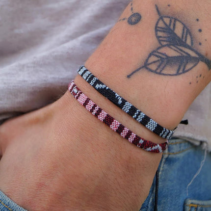 Made by Nami 2 Pcs Boho Surfer Bracelets for Women and Men Waterproof and Adjustable Braided Bracelets Set of 2 for Ethnic Hippie Style