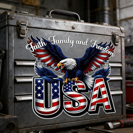 God Bless America Car Decal, 250 Anniversary USA Decal, 2 pcs(12" and 6" 250th Anniversary Eagle Stickers, Independence of USA Sticker 1776-2026, for Tumbler Helmet Car Windows Notebook (D #)