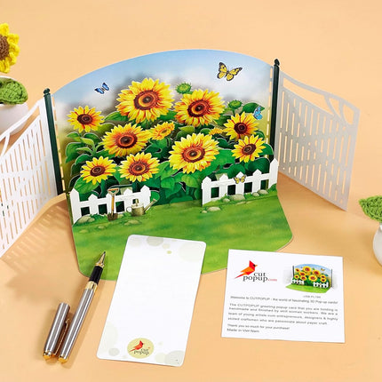 CUTPOPUP Birthday Card Pop Up, 3D Greeting Flowers Cards for Women, Mom, Grandma, Daughter, Friends (Bloom Sunflowers) FL194US