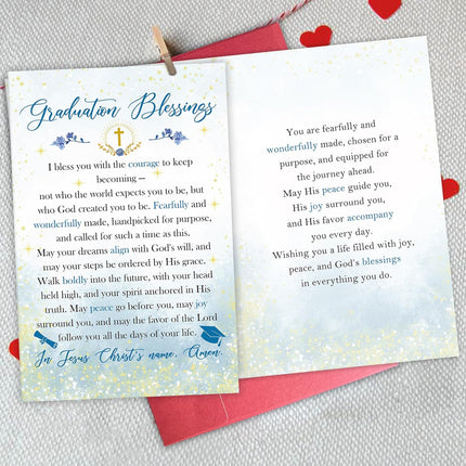 Heartfelt Christian Graduation Card, Inspirational Faith-Based Blessings for High School, College & University Graduates, Graduation Gift for Friends Family