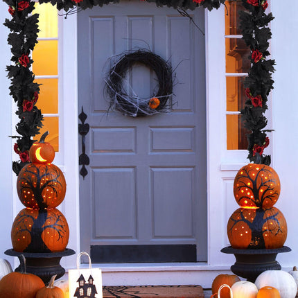 Artificial Black Garland Hanging Vine Artificial Red Floral Garland