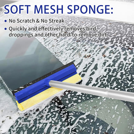 Wontolf 62'' Car Wash Brush Kit with Long Handle, Microfiber Car Wash Mop Mitt, Car Cleaning Detailing Kit, Exterior Interior Car Cleaning Supplies for Cars RV Truck Boat