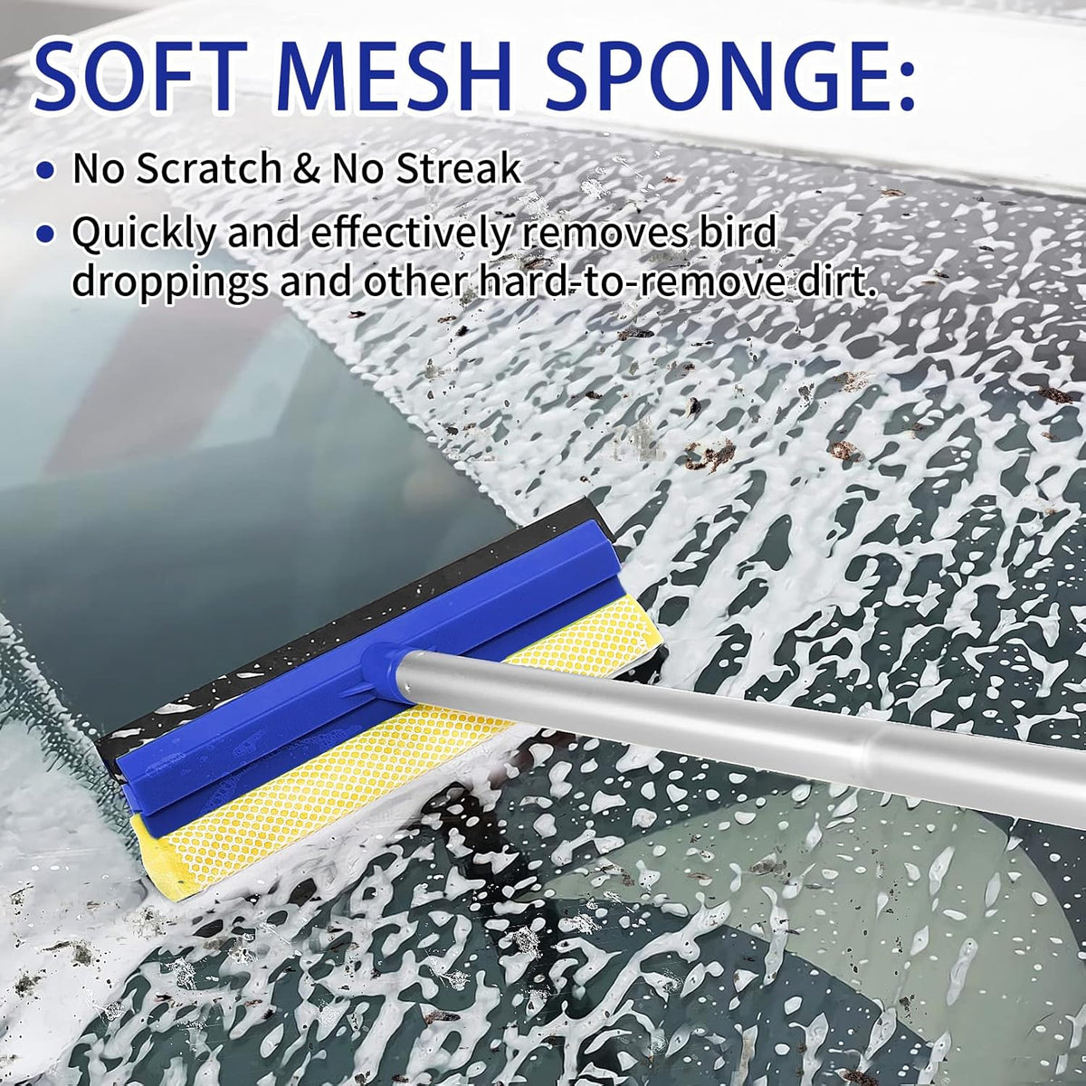 62'' Car Wash Brush Kit with Long Handle, Microfiber Car Wash Mop Mitt - photo 3