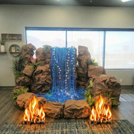 Spiareal 7 Pcs Waterfall Landscaping Kit for Classroom Vbs Decorations DIY Rainforest Campfire Backdrop with LED Light Bible Story Scene 3D Stream Props Vacation Bible School Jungle Church Event 2026