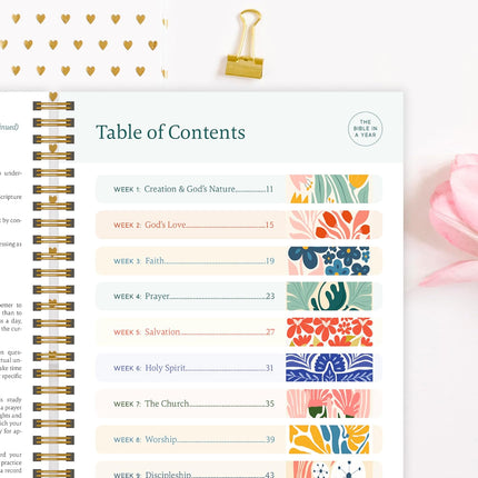 Official Spiral Bible® The Bible in a Year | 52 Week Guided Bible Study & Daily Reading Plan | Spiritual Companion & Journal for Adults & Teens | 8.5" x 11" Notebook