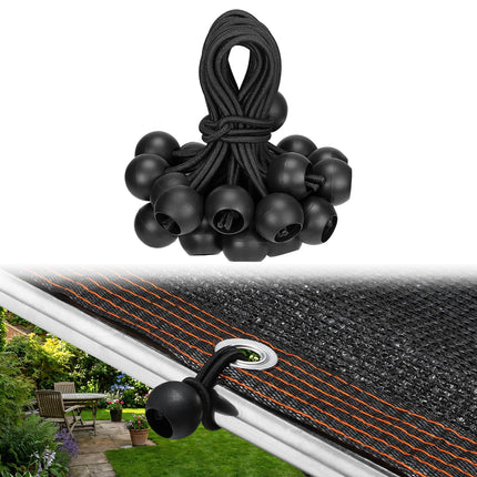 30pcs 6in Heavy-Duty Bungee Cords with Balls for Tarp Shade Cloth