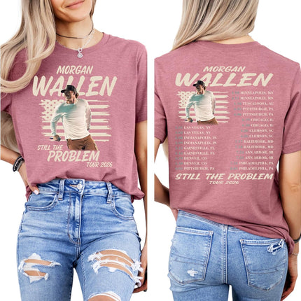 Country Music Tour Style T Shirt Vintage American Flag Print Casual Short Sleeve Concert Tee