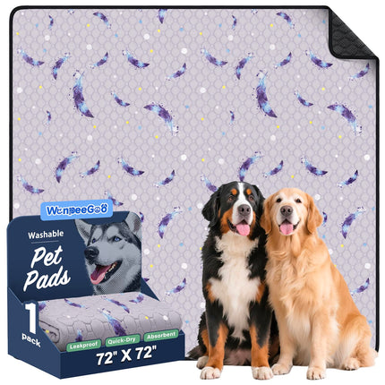 Washable Dog Pee Pads, Non-Slip Waterproof, 36 x 41 in, 2 Pack, Feather
