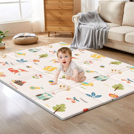 Baby Play Mat, 50 x 50 Inch Play Mat for Use Baby Playpen, Foldable Baby Foam Playmat for Floor, Portable Waterproof Activity PlayMats for Babies, Infants and Toddlers