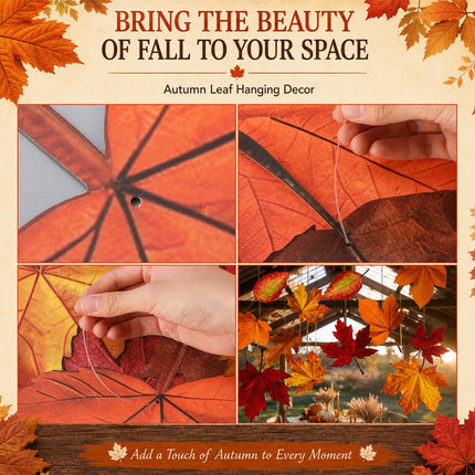 20 Pcs Large Fall Thanksgiving Maple Leaf Hanging Decoration