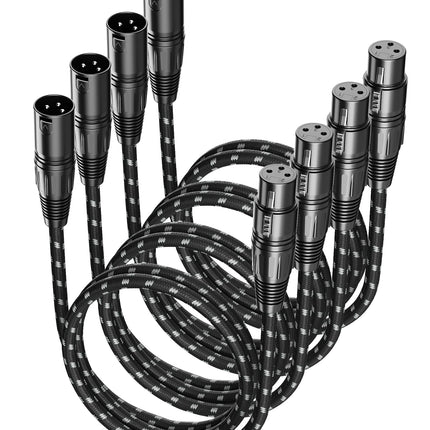 XLR Cables 3ft 2 Pack,Short Microphone Cable OFC Noise Reduction