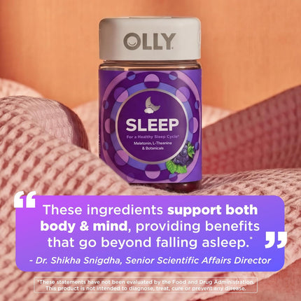 OLLY Sleep Gummies blackberry flavor gummies