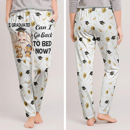 I Graduated Can I Go Back To Bed Now - Personalized Lounge Pants, I Graduated Can I Go Back To Bed Now Pajama Pants, Class of 2026 Graduation Custom Photo Sleep Pants for College Graduates Friends