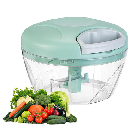 ‌Manual Food Processor Vegetable Chopper, Portable Hand Pull String Garlic Mincer Onion Cutter for Veggies, Suitable for Vegetables, Ginger, Garlic, Fruits, Onion, Potato, Salad (Pink 500 ml)‌
