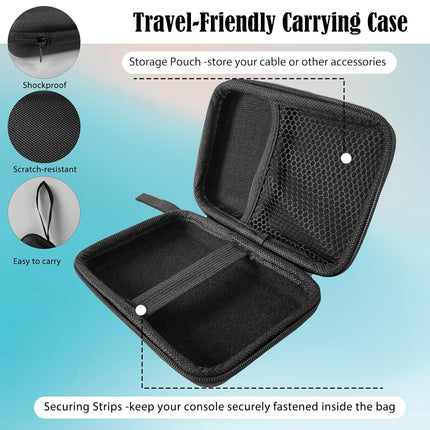 JDGPOKOO 5 in 1 Accessories Kit for Nintendo 3DS, Carrying Case for 3DS, Clear Shell Case, 2 Set Screen Protectors and Charging Cable Compatible with 3DS ONLY