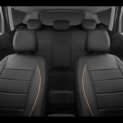 Universal FIT Piping Leather Car Seat Cover, for suvs,Van,Trucks,Airbag Compatible,Inside Zipper Design - photo 5