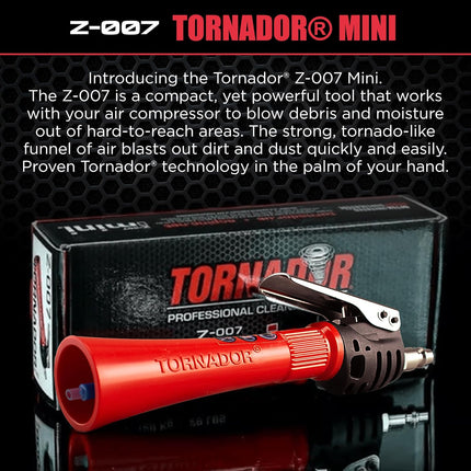 Mini | Compact High-Pressure Car Cleaning Tool | Ergonomic Design Speeds Up Interior Detailing | Works with Air Compressor | Powerful & Portable