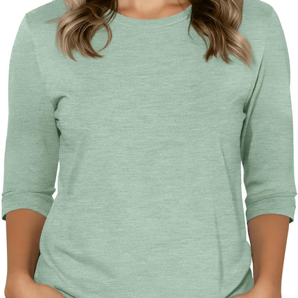 3/4 Sleeve Tops for Women Graphic Crew Neck Fall Blouses Spring T Shirts