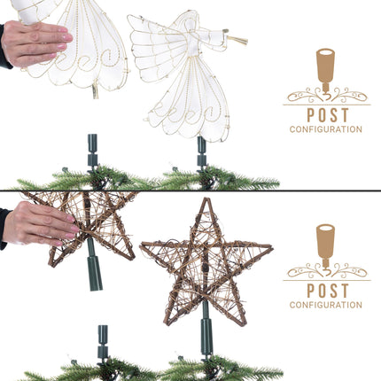 Twist-on Christmas Tree Topper Holder, Universal Fit Most Base Types, Green
