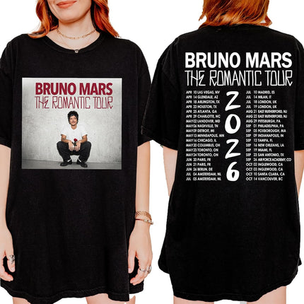 The Romantic Tour Shirt - Bruno Music Fan Merch 2026 - Y2K Style Concert Tee