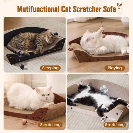 Cama rascador de cartón para gatos de interior, 26'', 1PC, marrón