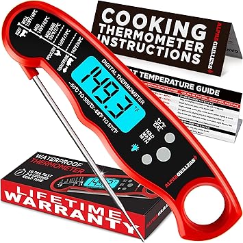 Alpha Grillers Instant Read Meat Thermometer fast waterproof probe for grilling