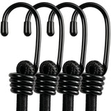 24 Inch Bungee Cords with Hooks 4 Pack