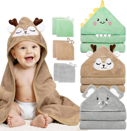 9-Piece Baby Bath Towel Set for Newborns, Infants & Toddlers