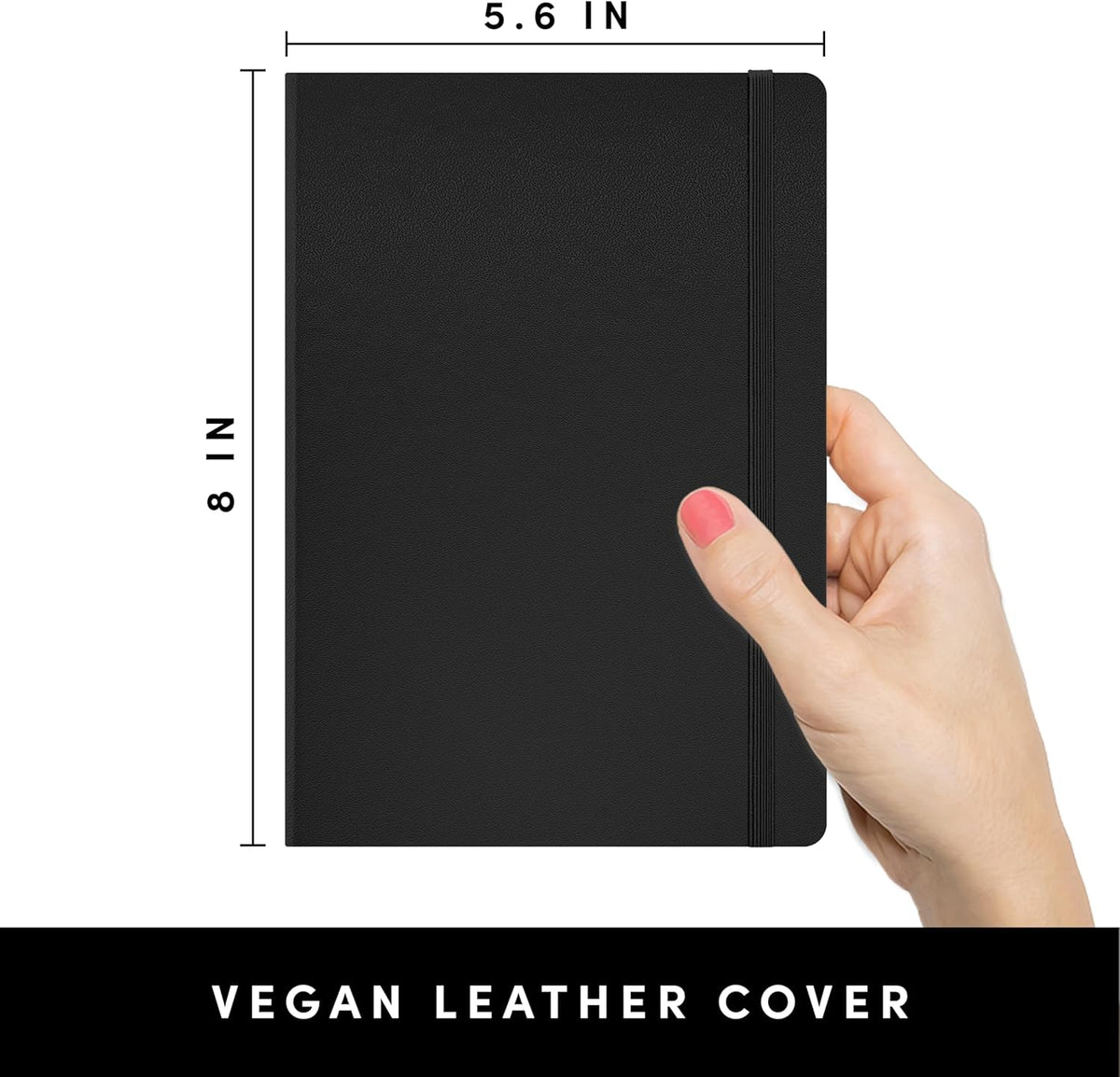 Black Hardcover Lined Journal Notebook, 160 Pages - photo 2