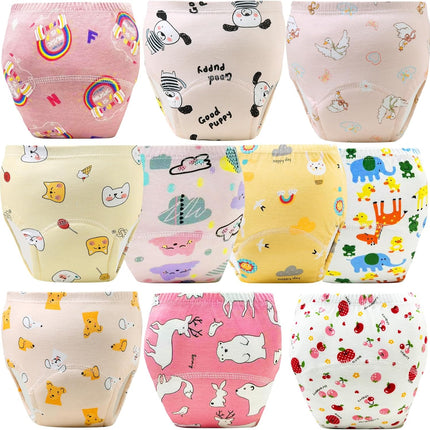 Upairy Training Pants for Boys Girls,Toddler Potty Training Underwear,Leakproof Reusable Kid Confident Panties,Children's Potty Underwear 100% Cotton for 2T-6T(10PCS,M)