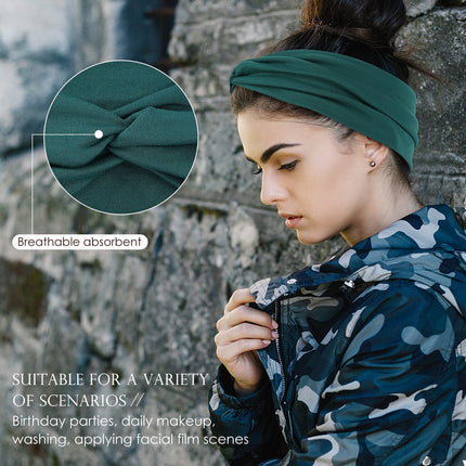 12 Pcs Stretchy Headbands for Women, Absorbed Sport Headband