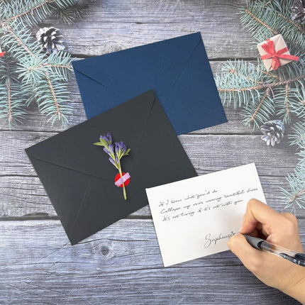 A7 Envelopes 30 Pack 5x7 V-Flap Thick Invitation Envelopes for 5x7 Photos,Cards, Birthday, Weddings, Graduations, Announcements, Baby Shower 5.28 "x 7.13" (Black, A7)