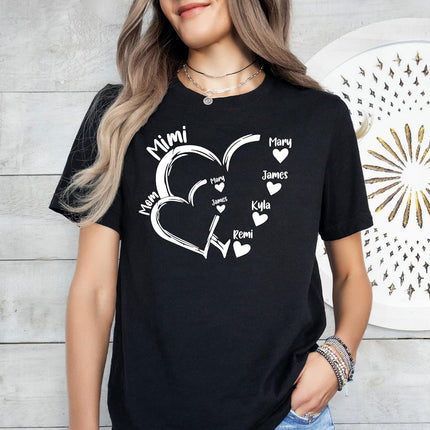 Personalized Grandma Shirt with Names Custom Mimi Shirts for Women with Grandkids Names Grandma Gifts for Mothers Day Multi